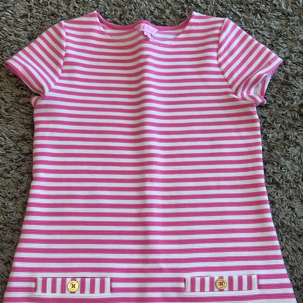 Lilly Pulitzer Little Layton Ottoman-Stripe‎ Shift Dress, Hotty Pink, Girls'